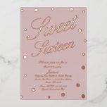 Invitation En Aluminium Points sweet sixteen en or flush Pressé<br><div class="desc">Douce 16 invitations avec des points frontière</div>