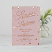 Invitation En Aluminium Points sweet sixteen en or flush Pressé (Debout devant)