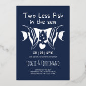 Invitation En Aluminium Poisson dans la mer Fête de mariage de couples de  (Recto)