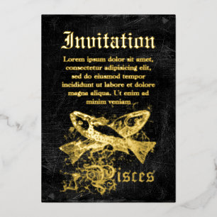 Invitation En Aluminium Poisson du Zodiaque Vintage