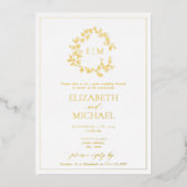 Invitation En Aluminium Poitrine feutrée Monogramme Mariage Brunch (Recto)