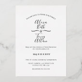 Invitation En Aluminium Police classique simple Cursive personnalisée (Recto)