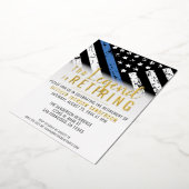 Invitation En Aluminium Police Retraite Ligne bleue Drapeau Application de (Rotation)