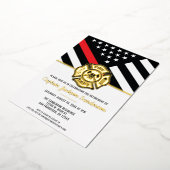 Invitation En Aluminium Pompier Retraite Ligne Rouge Flag Flaman (Rotation)