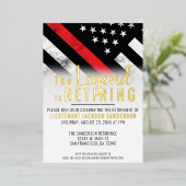 Invitation En Aluminium Pompier Retraite Mince Red Line Flag Fireman (Debout devant)