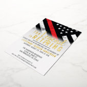 Invitation En Aluminium Pompier Retraite Mince Red Line Flag Fireman (Rotation)