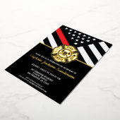 Invitation En Aluminium Pompier Retraite Mince Red Line Flag Fireman (Rotation)