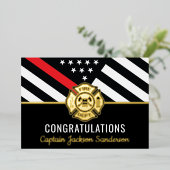 Invitation En Aluminium Pompiers Drapeau Pompiers Retraite (Debout devant)