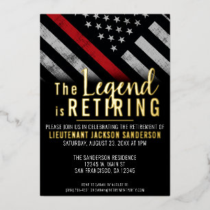 Invitation En Aluminium Pompiers Pompiers Retraite