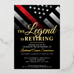 Invitation En Aluminium Pompiers Pompiers Retraite