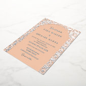 Invitation En Aluminium Pop d'Apricot Géométrique Italienne (Retro-Dotted) (Rotation)