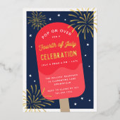 Invitation En Aluminium Pop de crème glacée 4 juillet (Recto)