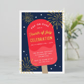 Invitation En Aluminium Pop de crème glacée 4 juillet (Debout devant)