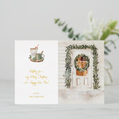 Invitation En Aluminium Porte de vacances confortable, boisson chaude vaca (Debout devant)