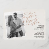 Invitation En Aluminium Pour aimer rire Citer photo Engagement (Recto)