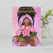 Invitation en aluminium pour l'anniversaire d'une (Debout devant)