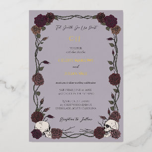 Invitation En Aluminium Poussiéreux Mariage gothique abricot jusqu'à la mo