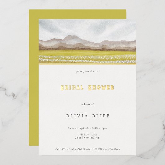 Invitation En Aluminium Prairies en Fête des mariées en fleurs (Recto/Verso)