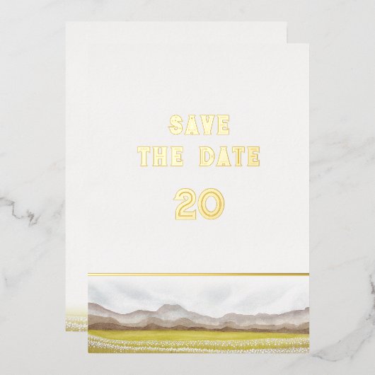 Invitation En Aluminium Prairies en fleurs Mariage Sauvez la date (Recto/Verso)