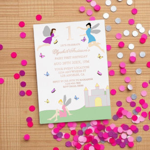 Invitation En Aluminium Premier anniversaire de fée