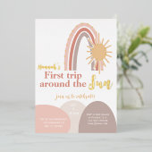 Invitation En Aluminium Premier voyage autour du Rainbow Sun Boho (Debout devant)