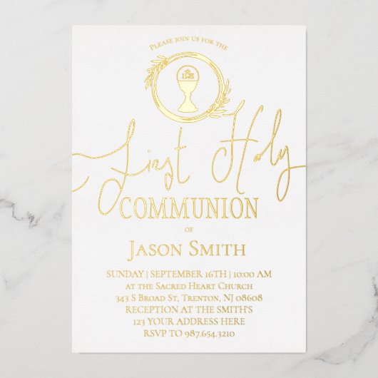 Invitation En Aluminium Première communion (Recto)
