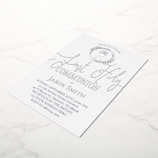 Invitation En Aluminium Première communion (Rotation)