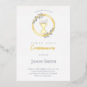 Invitation En Aluminium Première communion catholique (Recto)