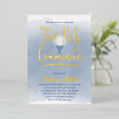 Invitation En Aluminium Première communion catholique (Debout devant)