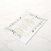 Invitation En Aluminium Première communion verte or (Rotation)