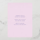 Invitation En Aluminium Première Confetti d'anniversaire de la fille rose  (Verso)