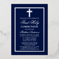 Première Croix de la Sainte Communion Marine Bleu 