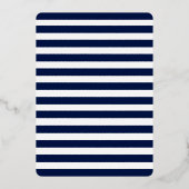 Invitation En Aluminium Première Sainte Communion Bleu Stripes Cadre Argen (Verso)