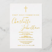 Invitation En Aluminium Première sainte communion reportée (Recto)