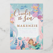 Invitation En Aluminium Première Sirène d'anniversaire (Recto)