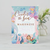 Invitation En Aluminium Première Sirène d'anniversaire (Debout devant)