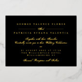 Invitation En Aluminium Premium Black Gold Calligraphie Mariage élégant (Recto)