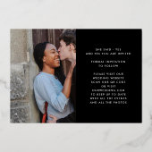 Invitation En Aluminium Premium Bold Modern OR TEXTE Photo Enregistrer la  (Verso)