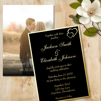 Invitation En Aluminium Premium Elegant Photo moderne sur Mariage arrière