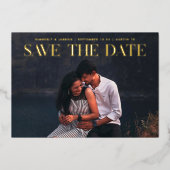 Invitation En Aluminium Premium Modern Text Photo DESIGNER Enregistrer La  (Devant)