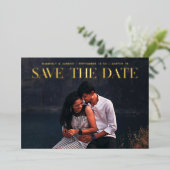 Invitation En Aluminium Premium Modern Text Photo DESIGNER Enregistrer La  (Debout devant)