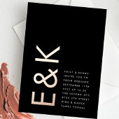 Invitation En Aluminium Premium Onyx Ultra Monogram Mariage REAL ROSE OR