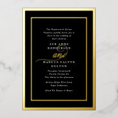 Invitation En Aluminium Premium Tuxedo Calligraphy Gold Frame Mariage (Recto)