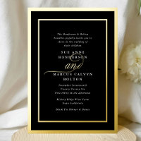 Premium Tuxedo Calligraphy Gold Frame Mariage
