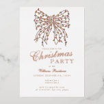 Invitation En Aluminium Preppy Coquette Bow Winter Christmas Lights Party<br><div class="desc">Choisissez cette Preppy Coquette Bow Winter Christmas Lights Foil Invitation et une élégante typographie de script. Le texte est modifiable et vous pouvez adapter ce modèle pour n'importe quelle fête de la saison des fêtes. Ajoutez vos détails, et commandez vos invitations et toutes les fournitures coordonnées pour votre événement maintenant....</div>