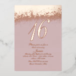 Invitation En Aluminium Pressage de Parties scintillant en or sweet sixtee<br><div class="desc">Sweet 16 Invitations avec Véritable Parties scintillant à huile</div>