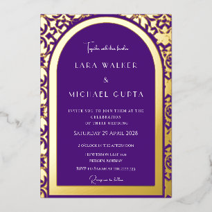 Invitation En Aluminium Prestigieux Royal Purple Mariage (Solid)