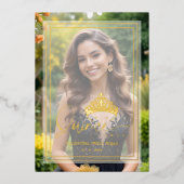 Invitation En Aluminium Princess Tiara Exquisite Overlay Vellum Effect XV (Recto)