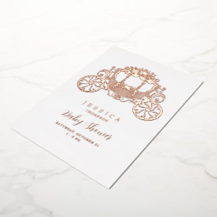 Invitation En Aluminium Princesse sur le chemin Baby shower Rose Gold