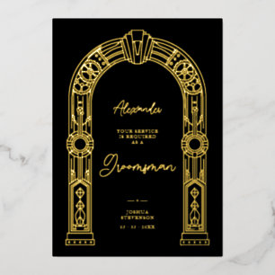 Invitation En Aluminium Proposition de garçon d'honneur Art Déco Steampunk